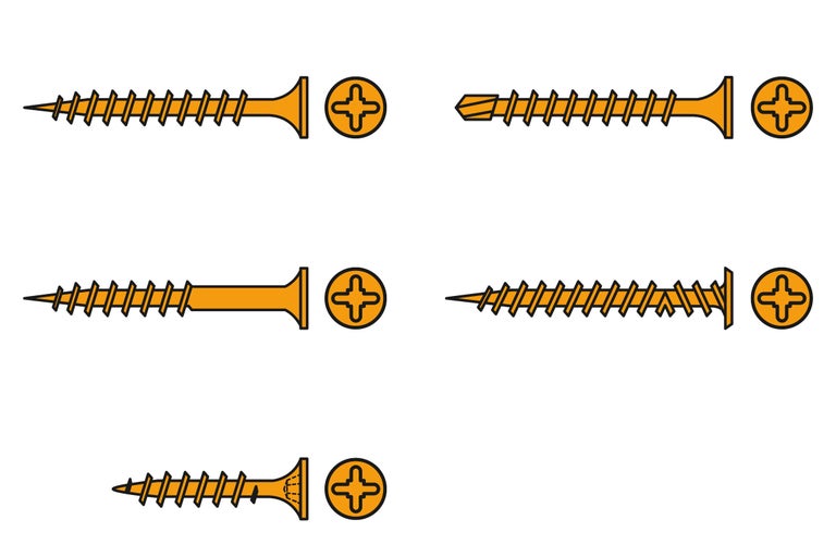 Illustration de différentes vis cruciformes