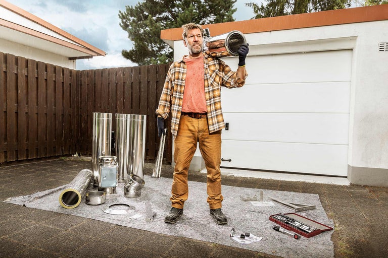 Installer un conduit de cheminée en inox double paroi
