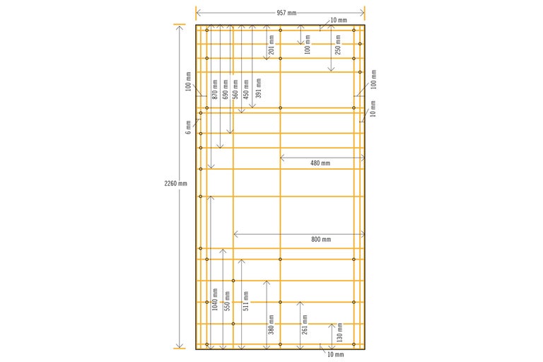 Dessin technique avec cotes en millimètres