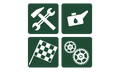Symbole pour l'artisanat, la vidange d'huile, le sport automobile et la construction mécanique