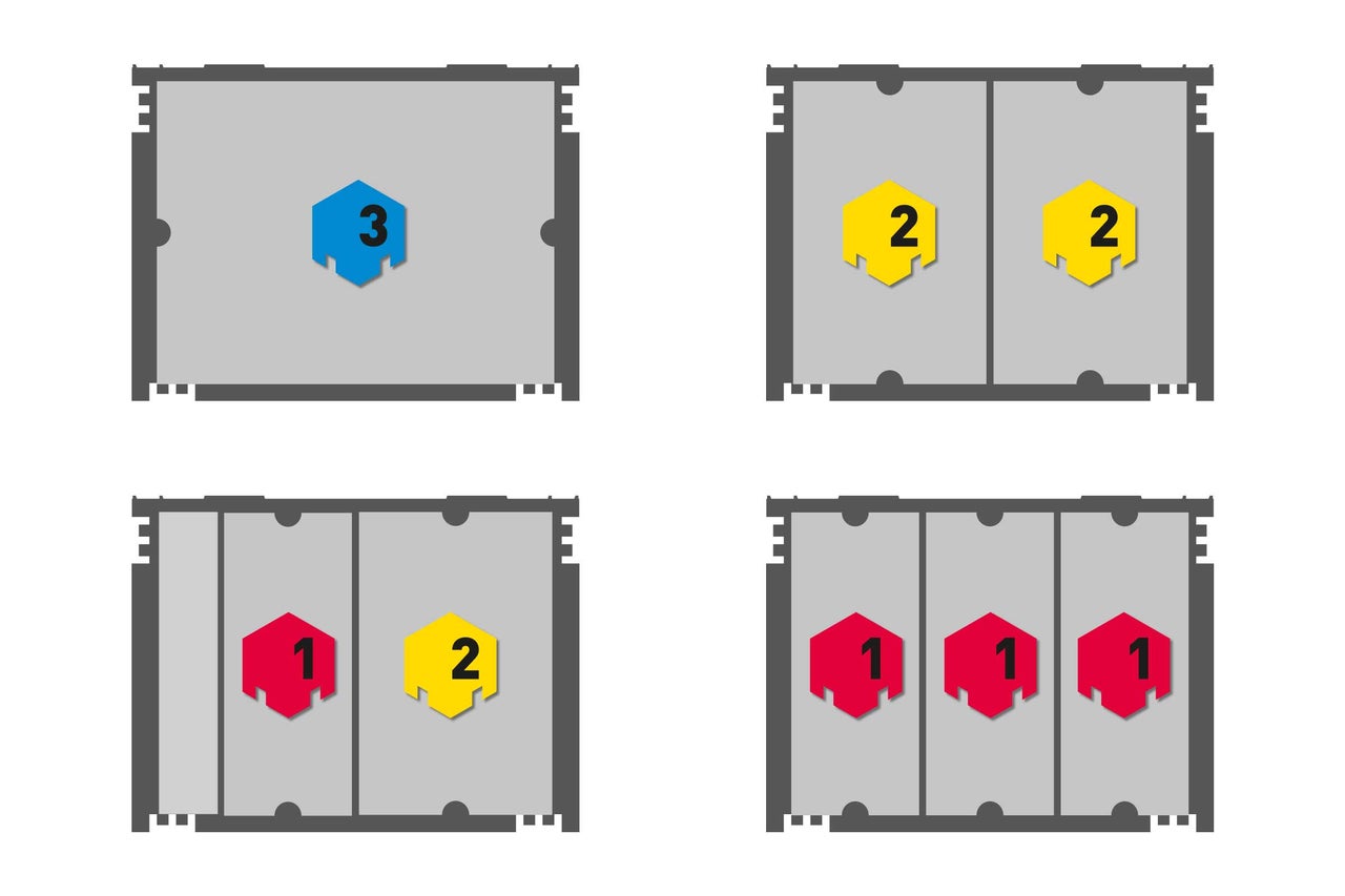 Aménagement de l'espace avec un nombre variable d'unités d'habitation