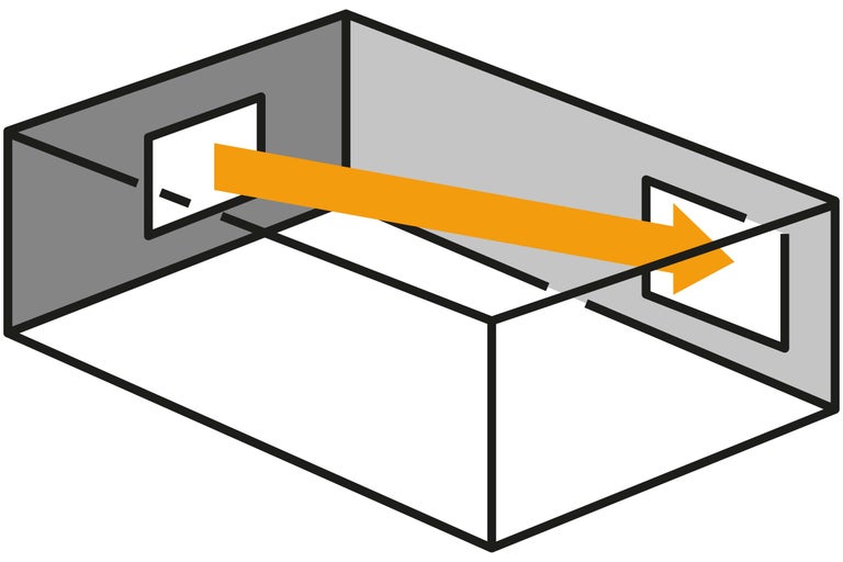 Symbole de flux d'air avec flèche
