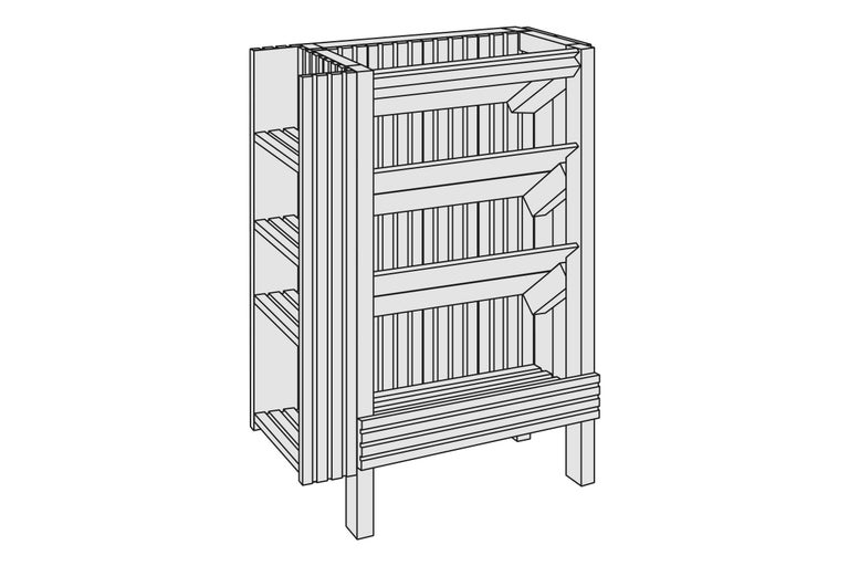 Meuble bas en bois avec étagères