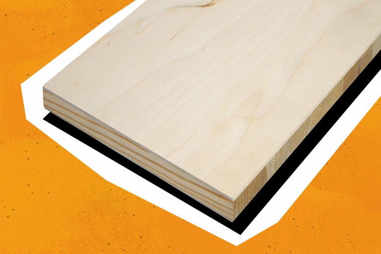 Panneau latté en bois avec placage et grain de bois apparent.