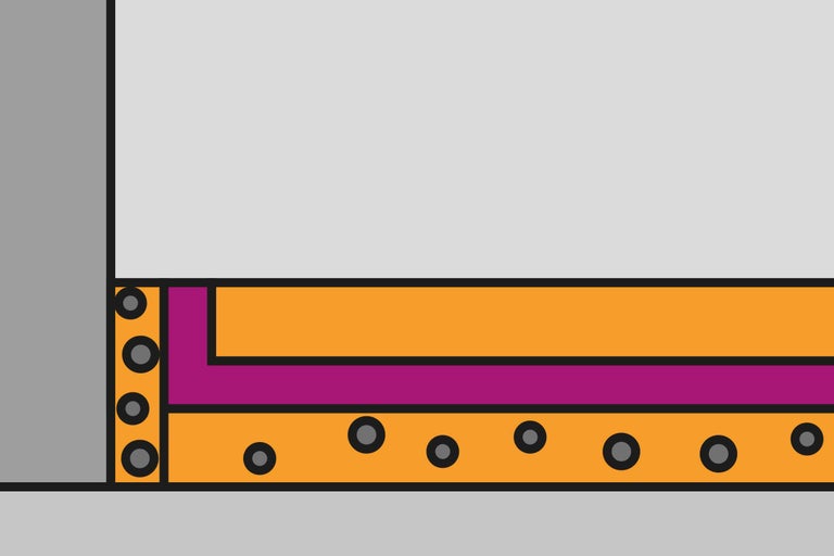 Illustration de la structure du mur en coupe transversale