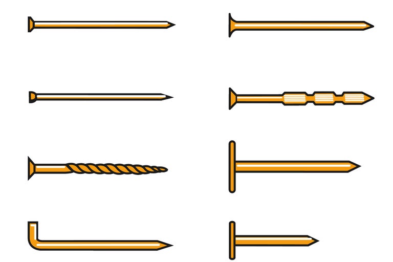 Illustration verschiedener Nageltypen