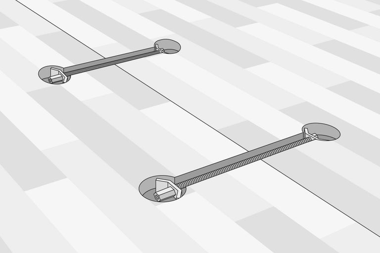 Zwei Gewindestangen zur Bodenbefestigung