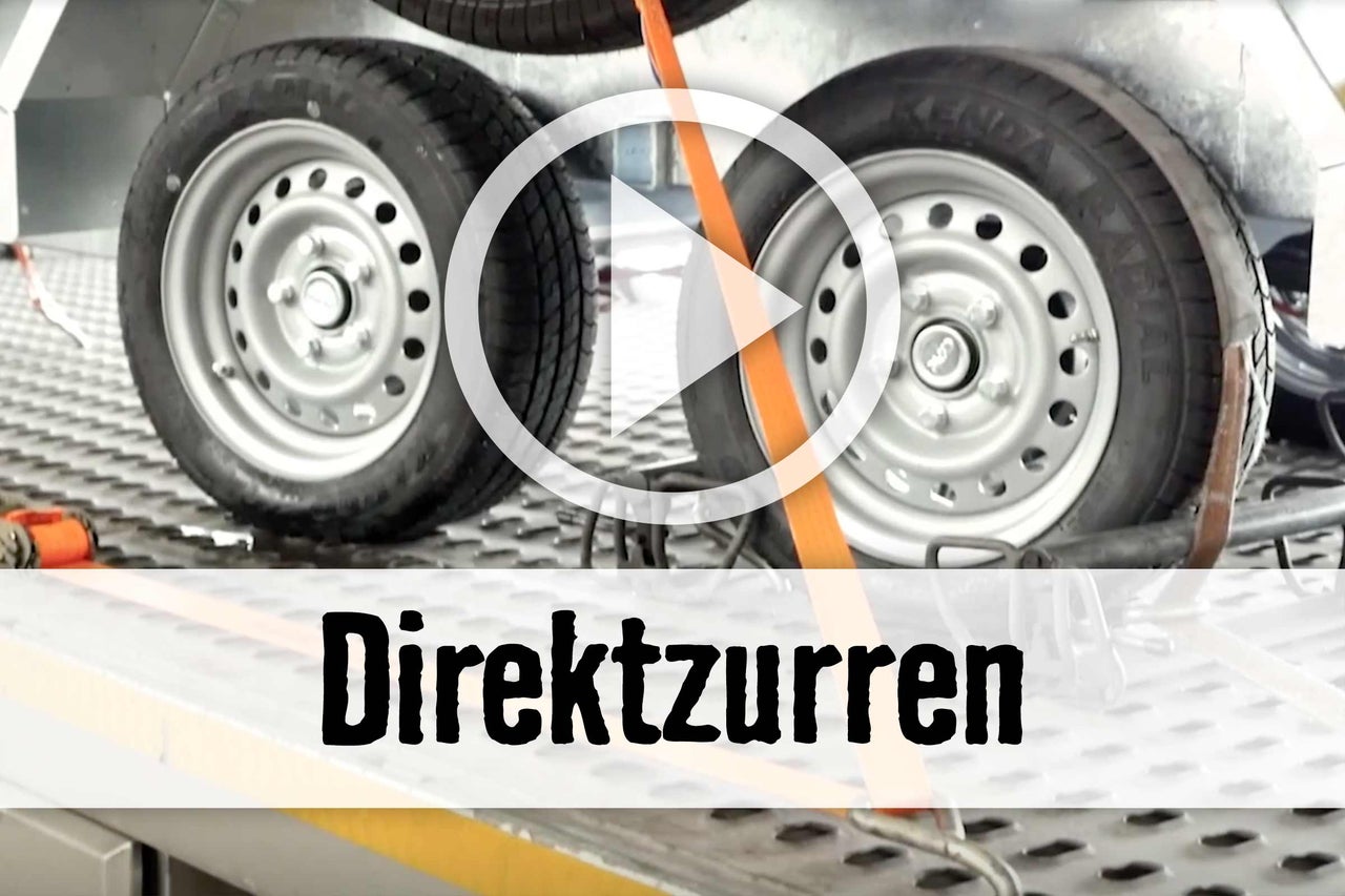 
			Ladungssicherung mit Direktzurrgurten an einem Anhänger
		