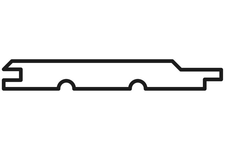 Profil einer Nut-Feder-Brettschalung