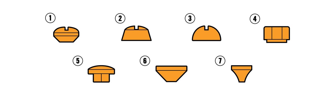 Illustration de différents connecteurs de meubles