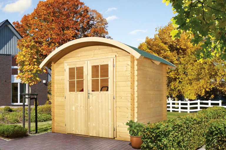 Holzgartenhaus mit Doppeltür und Oberlicht