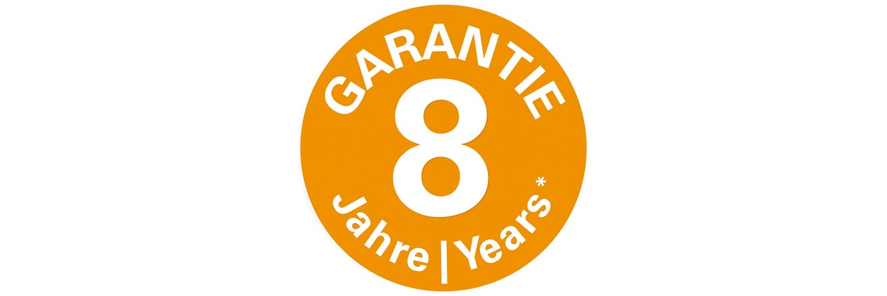 Acht Jahre Garantie Siegel