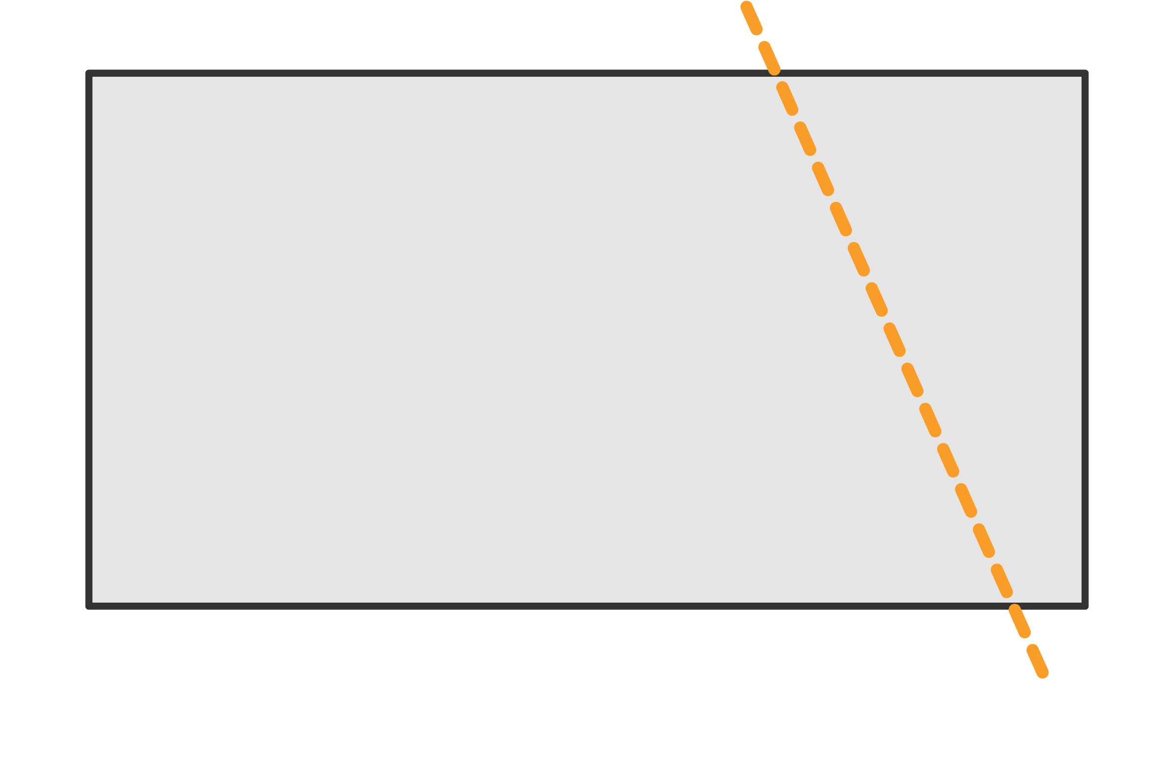Rechteck mit diagonaler Markierung