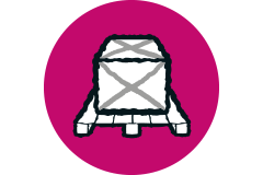 Symbol für Stückguttransport auf Palette