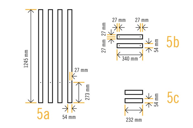 Diagramm mit den Maßen eines Sichtschutzzauns