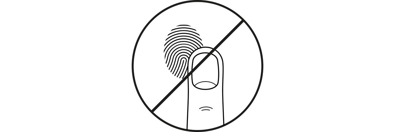 Symbole d'absence d'empreintes digitales