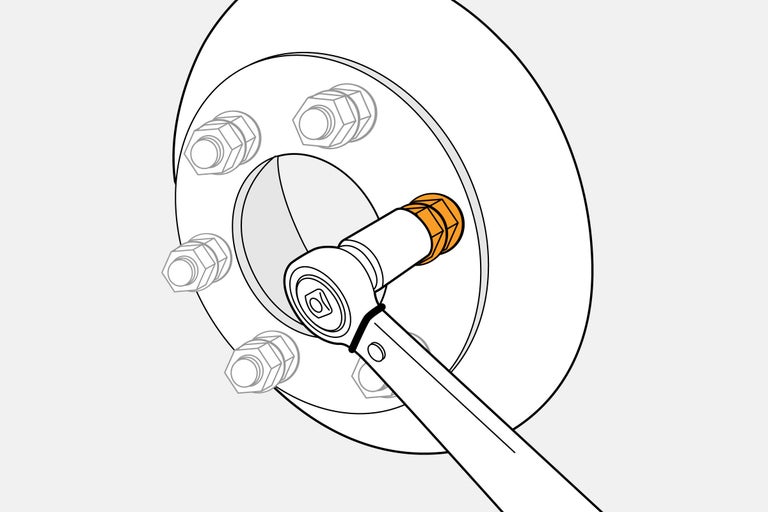 Clé dynamométrique sur écrou de roue