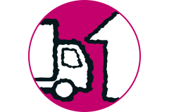 LKW mit Anhänger Symbol