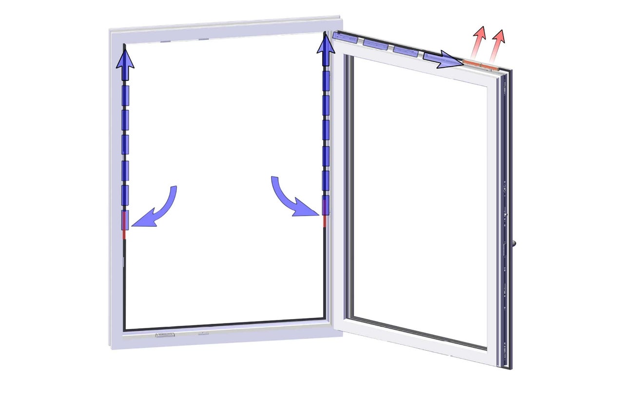 Fenster mit Darstellung der Fensterlüftung