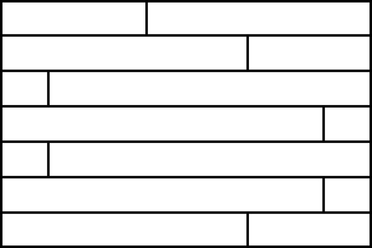 Motif de pose avec des éléments rectangulaires décalés.