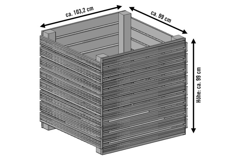 Holz-Pflanzkasten mit den Maßen circa 103,2 x 99 x 99 Zentimeter