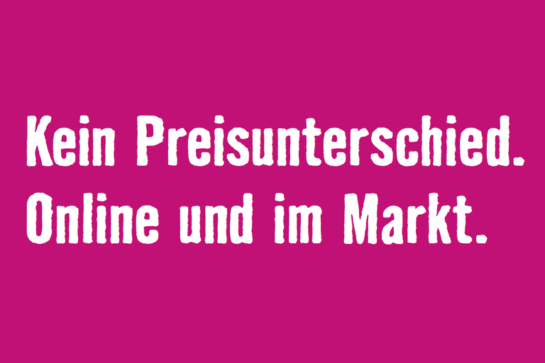 Kein Preisunterschied online und im Markt.