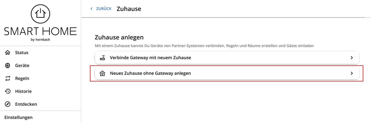 Smart Home App zur Einrichtung eines Zuhauses ohne Gateway