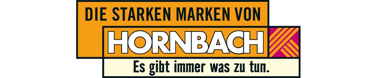 Hornbach Logo mit dem Slogan Es gibt immer was zu tun.