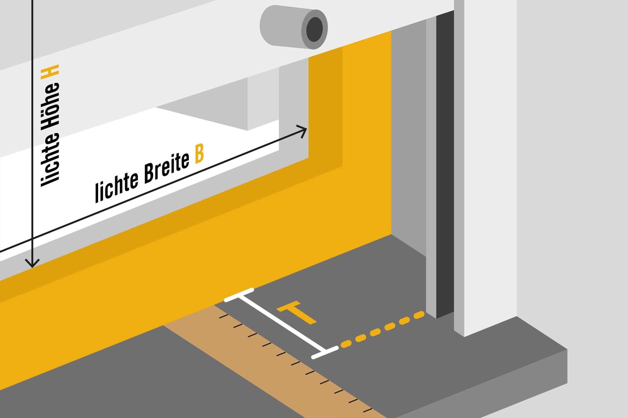 Illustration einer lichten Höhe und Breite