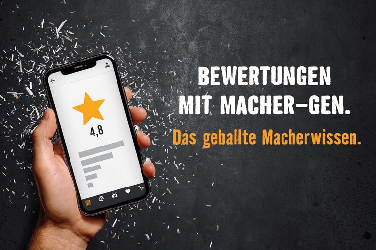 Smartphone mit Kundenbewertungen und Macherwissen im Hornbach Onlineshop