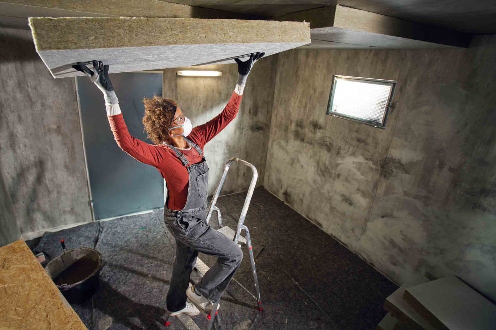 
							Isoler le plafond d‘une cave 
						