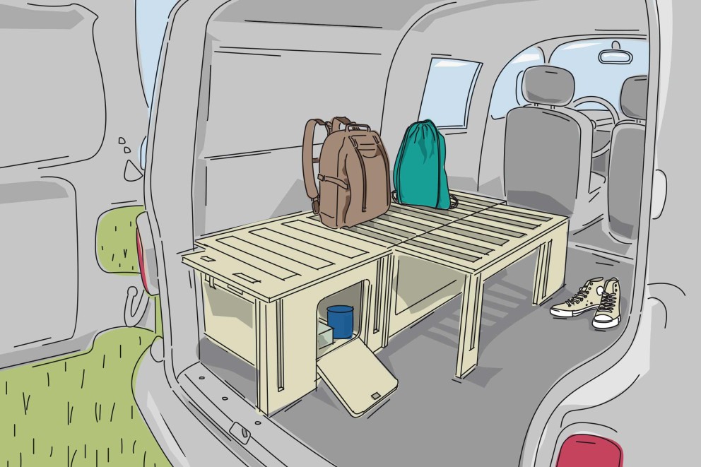 Campingbox Bettsystem für Volkswagen aufbauen