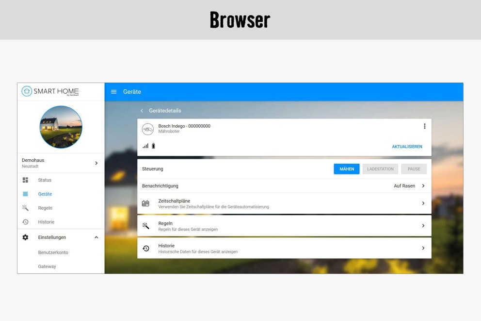 Bosch Indego Connect 7.2 Browser Bosch Indego Connect 7.2 Browser