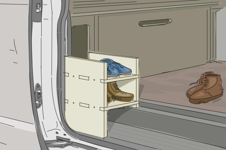 Schuhregal für Volkswagen aufbauen