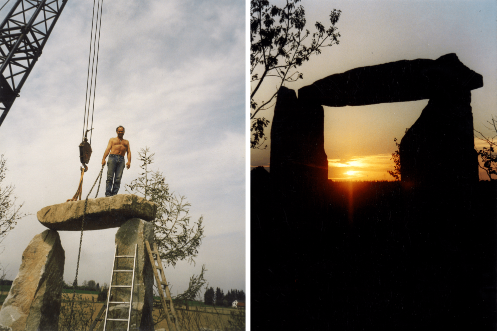 Es war Sommer: Werner auf dem „Deckel“ eines Steintors – und das Tor im Sonnenuntergang ... Es war Sommer: Werner auf dem „Deckel“ eines Steintors – und das Tor im Sonnenuntergang ...