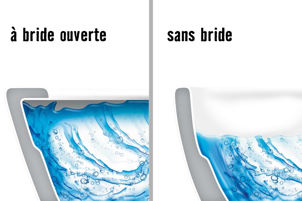 Cuvette à bride ouverte versus cuvette sans bride Cuvette à bride ouverte versus cuvette sans bride