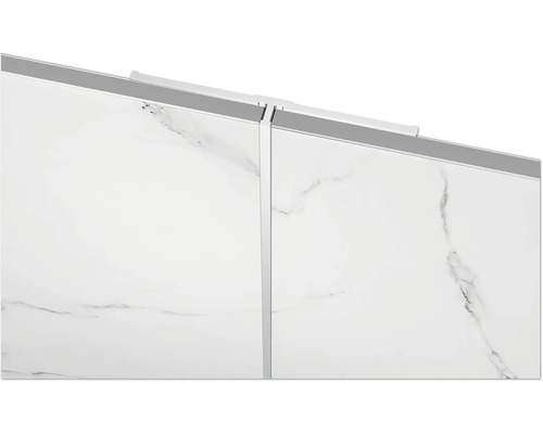 Panneaux muraux aspect marbre avec profilé en aluminium