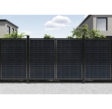 Clôture de protection visuelle avec cellules solaires pour le jardin