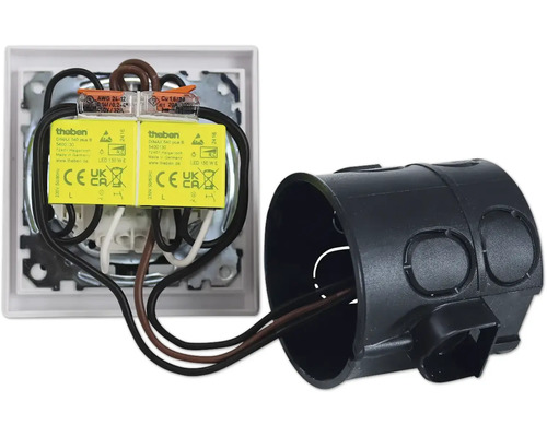 Variateur encastré avec boîtier de raccordement d''appareil et câbles