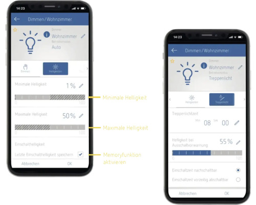 Smartphone avec application Smart Home ouverte pour contrôler l''éclairage