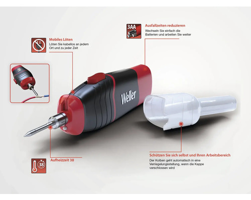 Fer à souder à batterie avec capuchon de protection