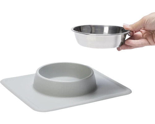 Gamelle pour chien avec support et insert en acier inoxydable