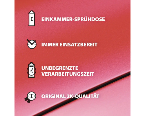 Einkammer Sprühdose, sofort einsatzbereit, unbegrenzte Verarbeitungszeit, Original 2K Qualität