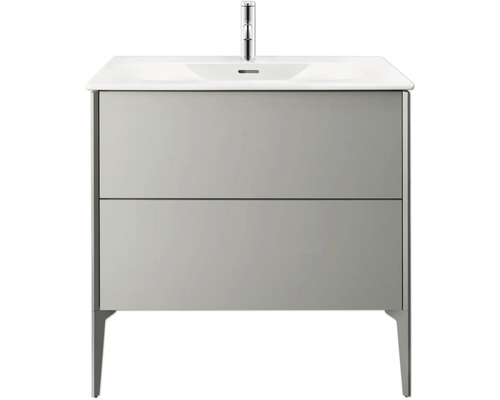 Meuble sous-lavabo avec deux tiroirs, lavabo à poser et robinetterie