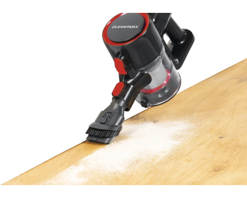 cleanmaxx Staubsauger im Einsatz auf einer Holzoberfläche
