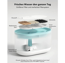 PETLIBRO Katzenbrunnen mit Filtersystem, bestehend aus Vliesstoff, Aktivkohle, medizinischem Stein, Ionenaustauscherharz und Schwamm
