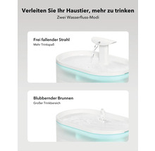 Haustier Trinkbrunnen mit zwei Wasserfluss Modi: freifallender Strahl und blubbernder Brunnen