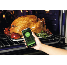 Rôti au four avec thermomètre à viande et application pour smartphone pour le contrôle de la température