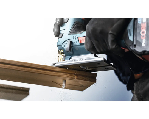 Akkustichsäge beim Sägen von Holz