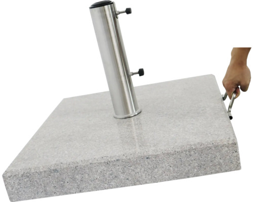Support de parasol en granit avec tube en acier inoxydable